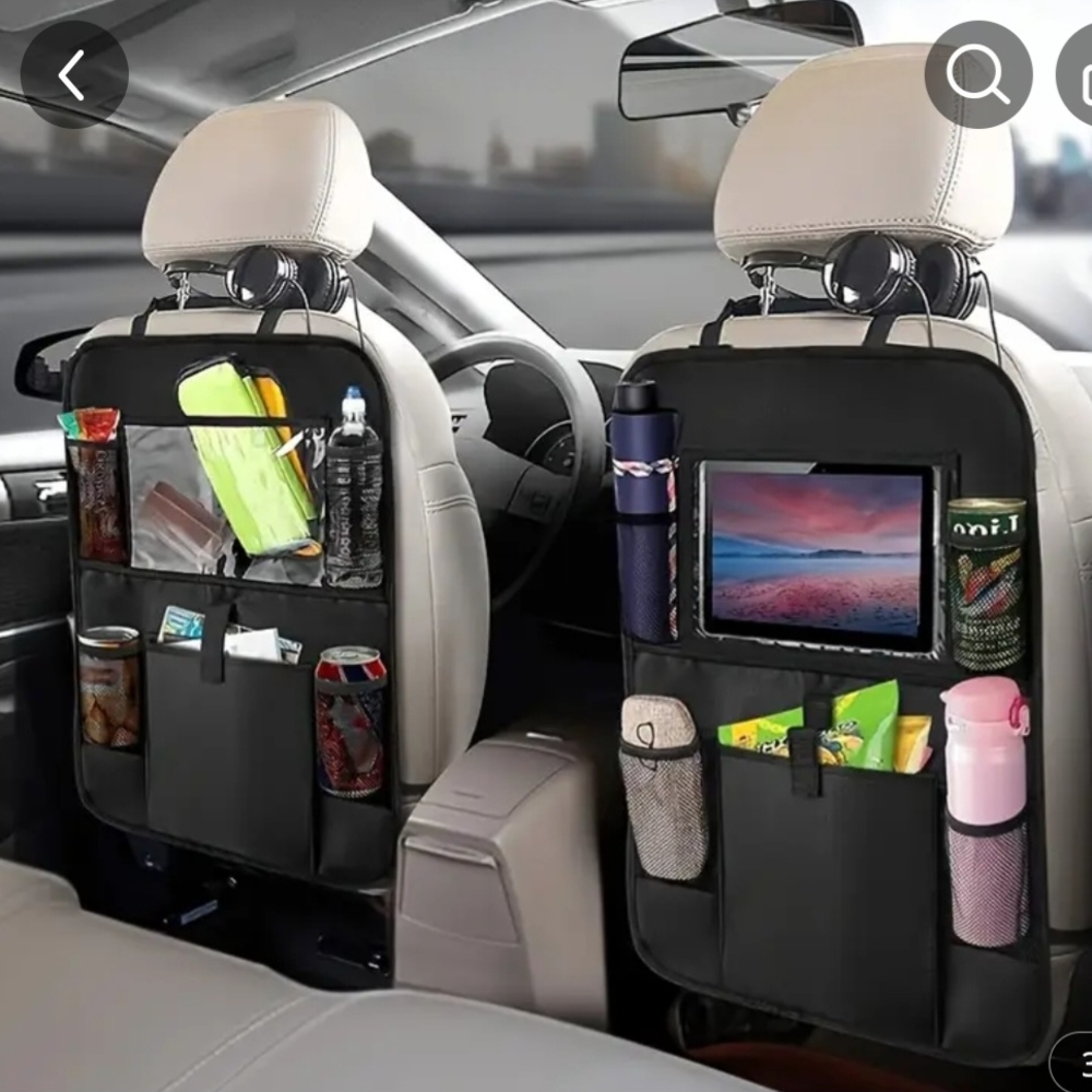Two Black Car Seat Back Organizers